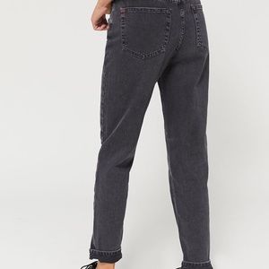Black high-rise mom jeans